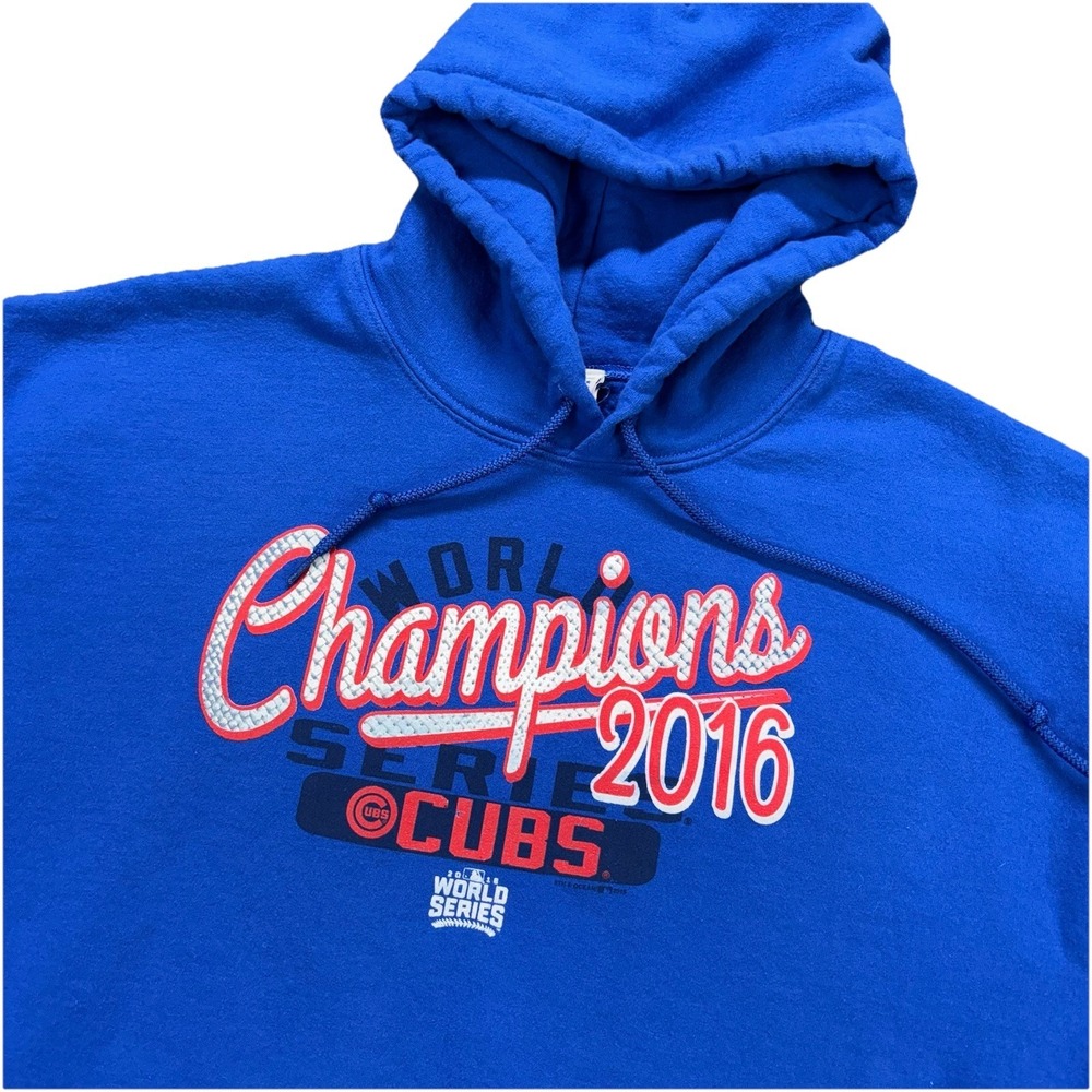 Chicago Cubs Hoodie Blue 2016 World Series Champs Mens M MLB genuine Merch